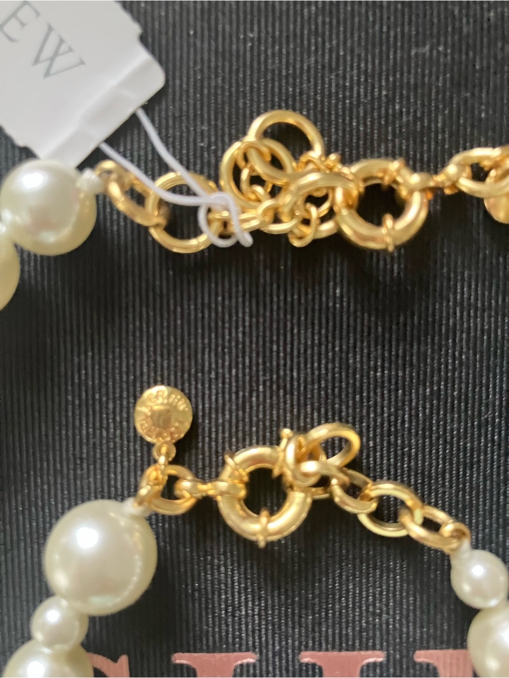NWT J.Crew Cream Pearl Ball Necklace and Bracelet Set with Gold Accents - Picture 5 of 7
